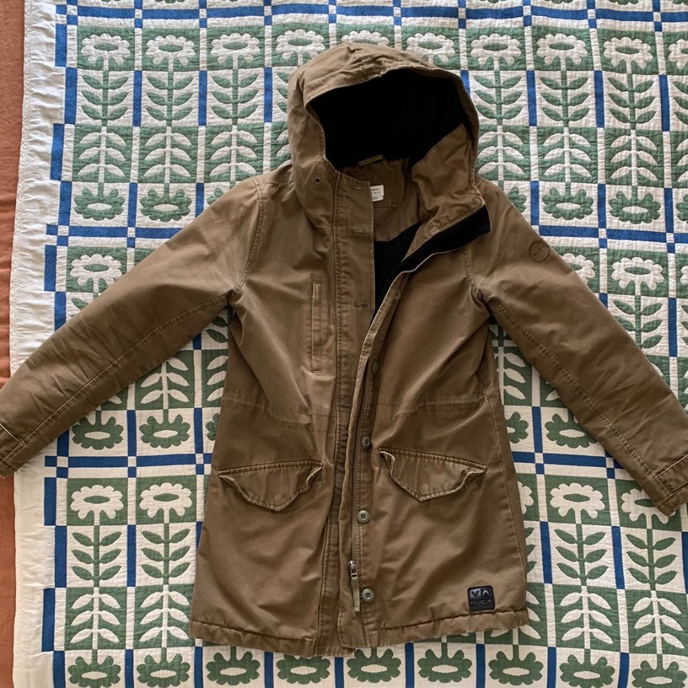 RVCA Fleece-lined Army Green Jacket